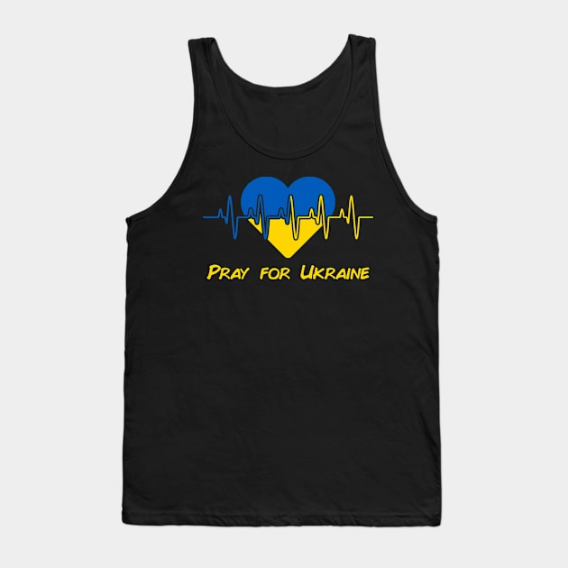 Pray for Ukraine Tank Top by LMW Art